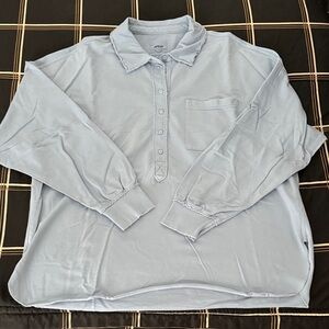 Aerie Soft Blue Polo Crew